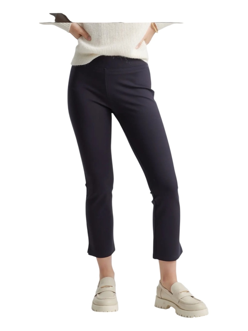 Quince Women’s Black Ultra Stretch Ponte Kick Flare Pants